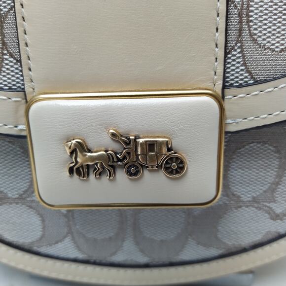 Coach Alie Signature Jacquard Ivory Chain Strap Crossbody Bag - NWT $550 - Picture 6 of 16